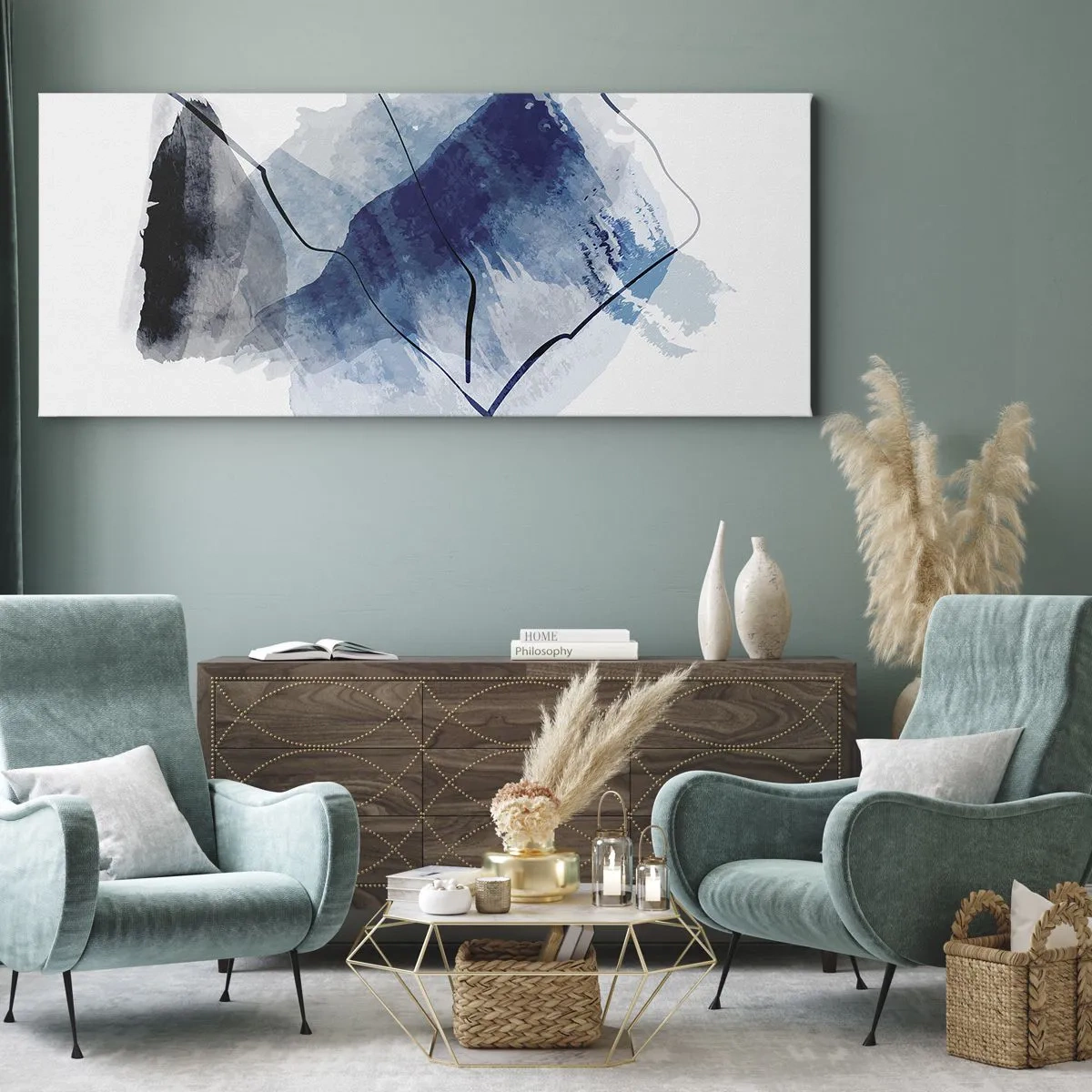 Impression sur toile - Image sur toile - Montagne de glace - 90x30 cm