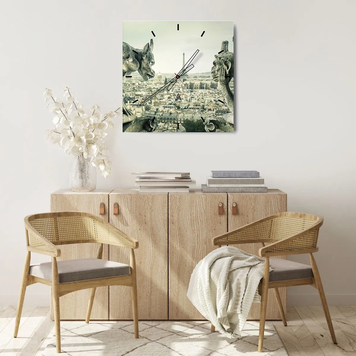 Horloge murale - Pendule murale - Bavardage parisien - 30x30 cm