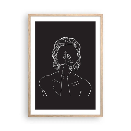 Affiche dans un chêne clair - Poster - La beauté s'épanouit en silence - 50x70 cm