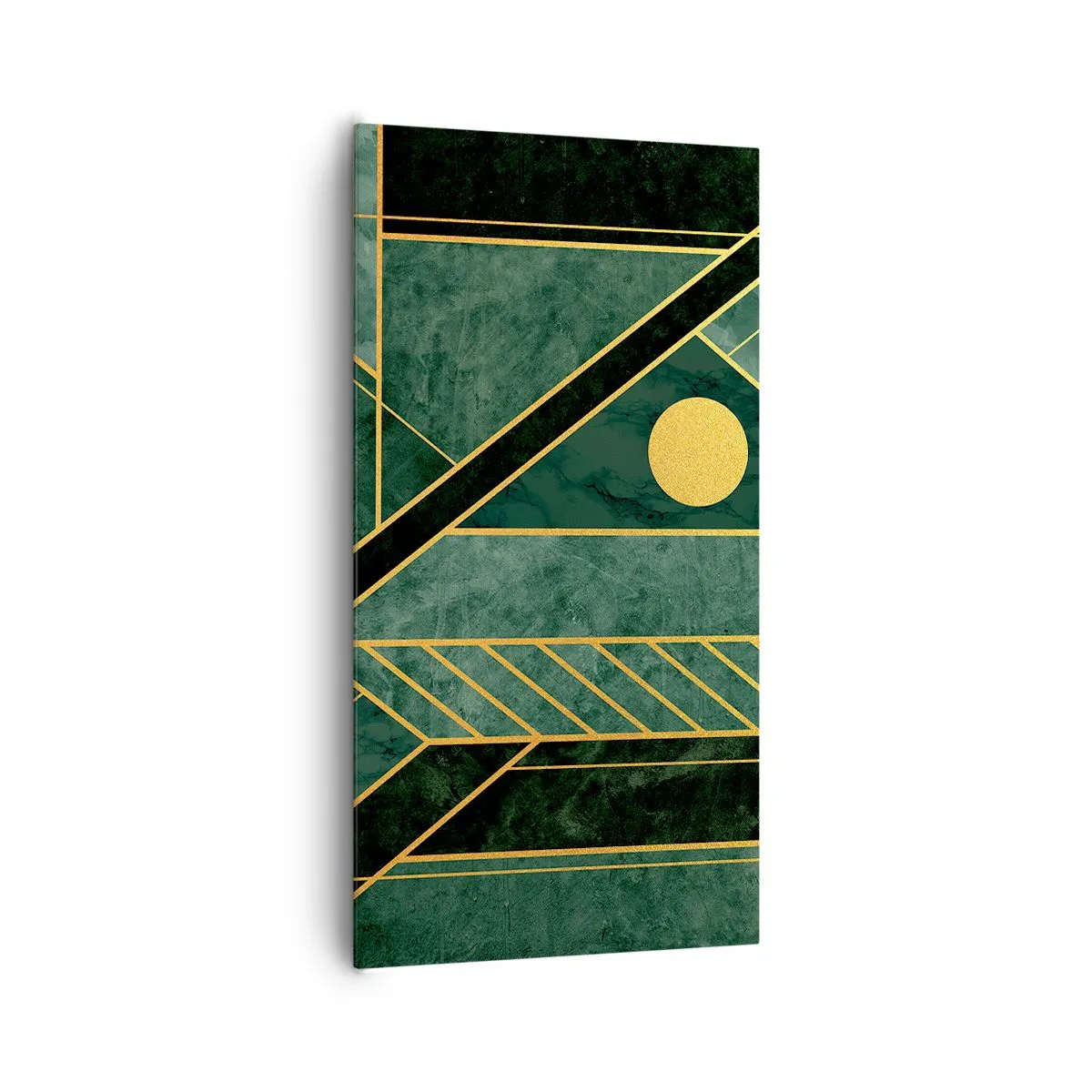 Impression sur toile - Image sur toile - Dynamique or et azur - 65x120 cm