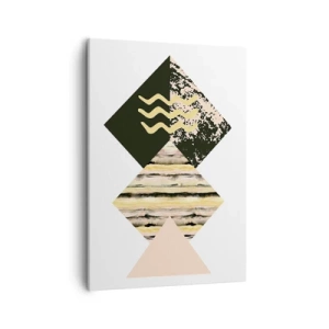 Impression sur toile - Image sur toile - Formes géométriques avec des motifs abstraits - 50x70cm - Pas si simple - Décoration murale moderne pour le salon et la chambre ARTTOR