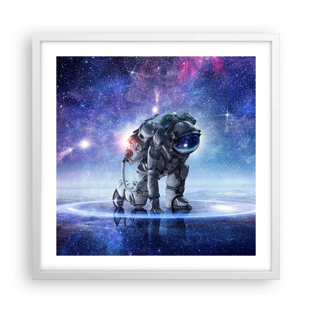 Affiche dans un cadre blanc - Poster - Le ciel étoilé au dessus de moi - 50x50 cm