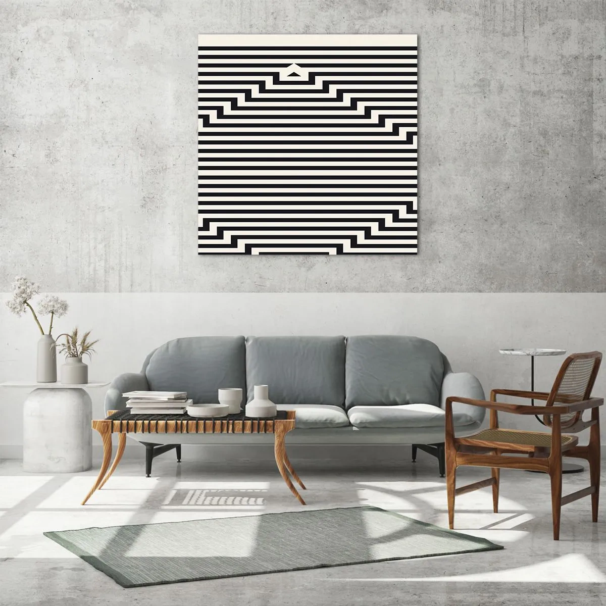 Impression sur verre - Image sur verre - Illusion géométrique - 60x60 cm
