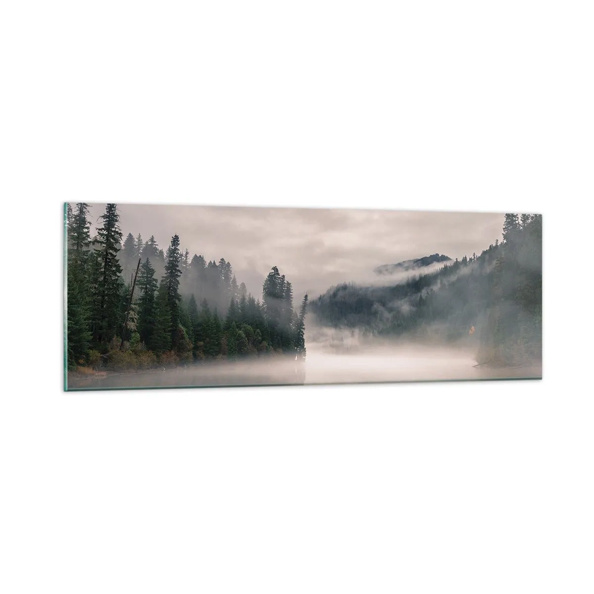 Impression sur verre - Image sur verre - Reflet dans le brouillard - 90x30 cm