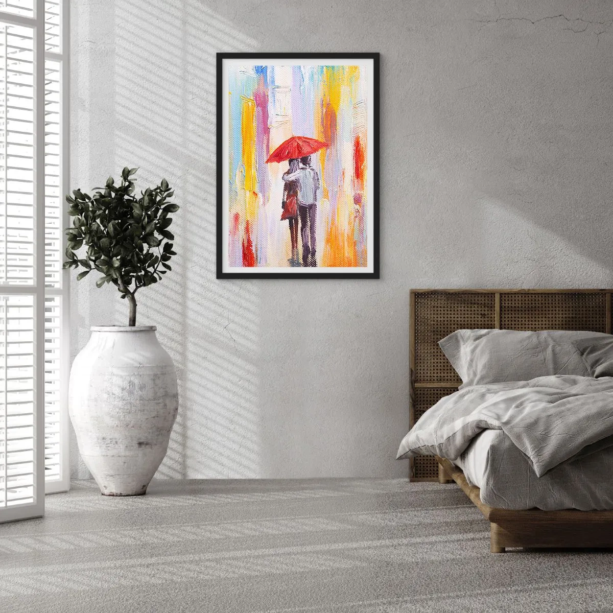 Affiche dans un cadre noir - Poster - Qu'il pleuve encore - 70x100 cm