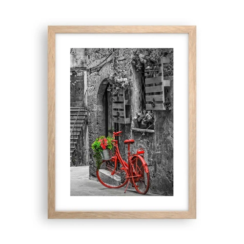 Affiche dans un chêne clair - Poster - Ruelle toscane - 30x40 cm