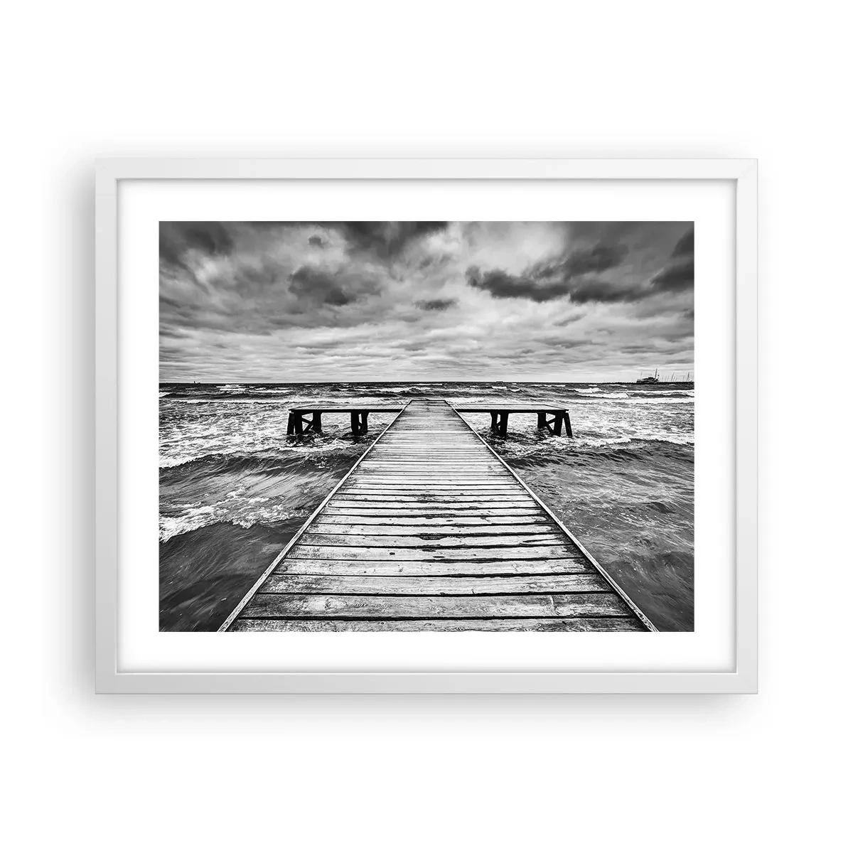 Affiche dans un cadre blanc - Poster - J'attends que le vent, ça le chassera... - 50x40 cm