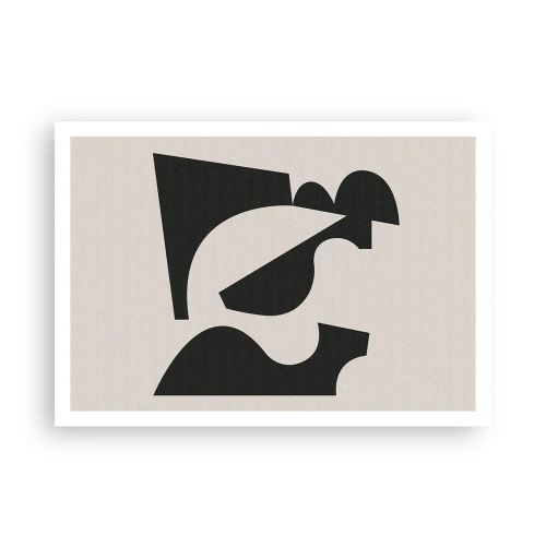 Affiche - Poster - Composition géométrique abstraite en noir et blanc - 100x70cm - À monter soi-même - Décoration murale moderne pour le salon et la chambre ARTTOR