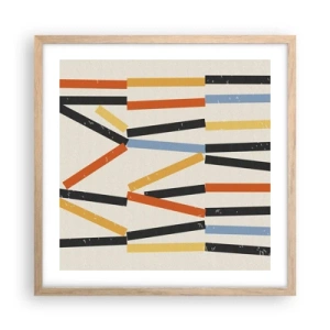 Affiche dans un chêne clair - Poster - Composition de niveaux - 50x50 cm