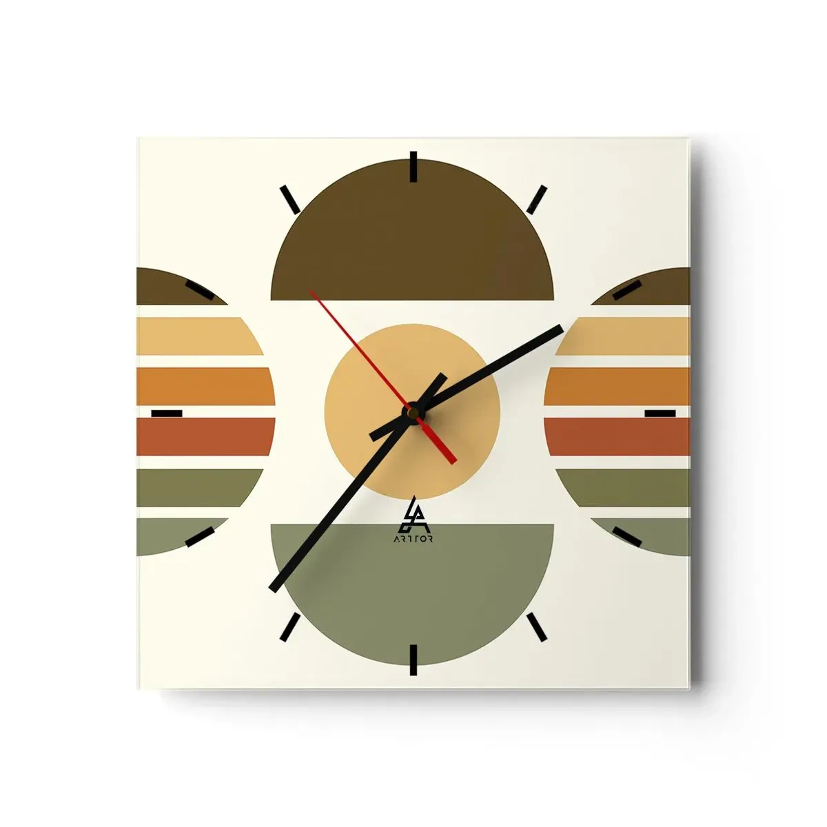 Horloge murale - Pendule murale - Dans les coulaurs de la terre - 40x40 cm