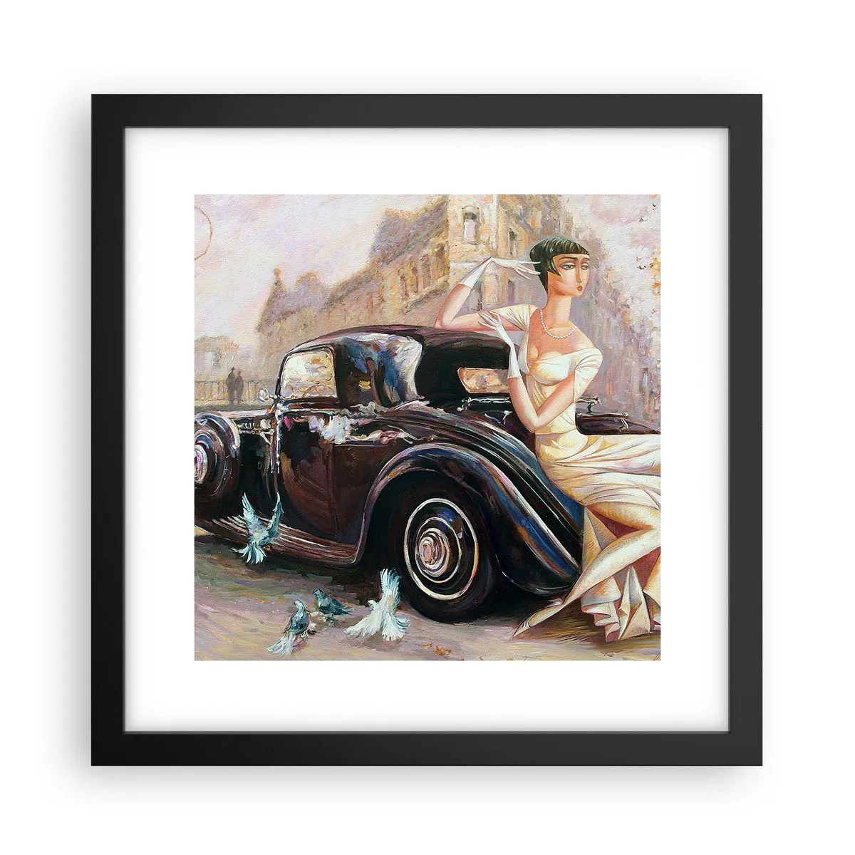 Affiche dans un cadre noir - Poster - L'élégance dans un style rétro - 30x30 cm