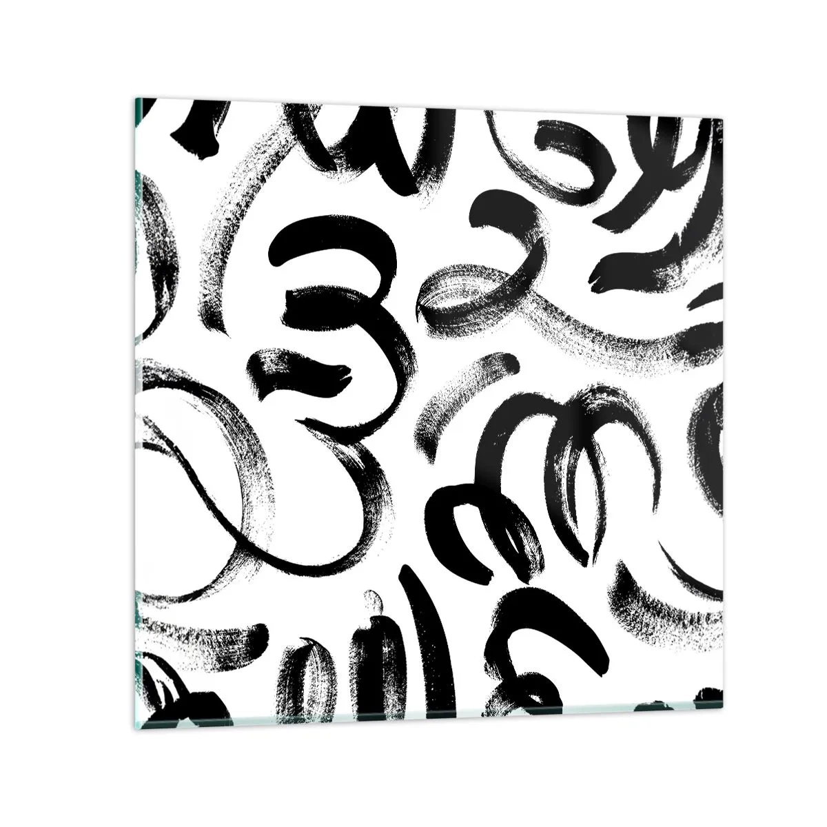 Impression sur verre - Image sur verre - Noir sur blanc - 70x70 cm