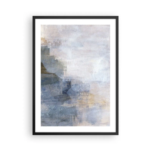 Affiche dans un cadre noir - Poster - Composition abstraite dans les tons de bleu et de beige - 50x70cm - Tonalités et accords de couleur - Décoration murale moderne pour le salon et la chambre ARTTOR