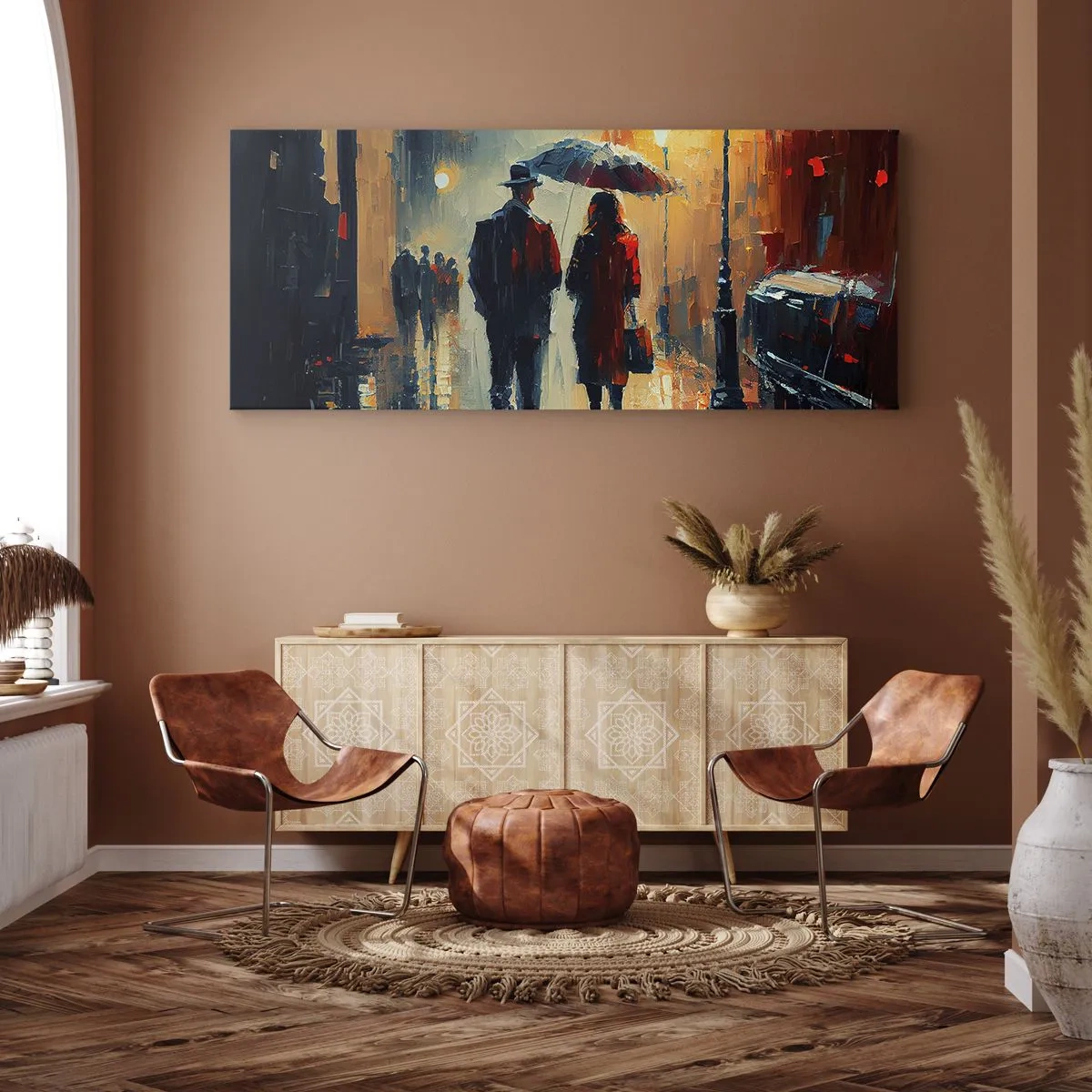 Impression sur toile - Image sur toile - Histoire d'amour urbaine - 90x30 cm