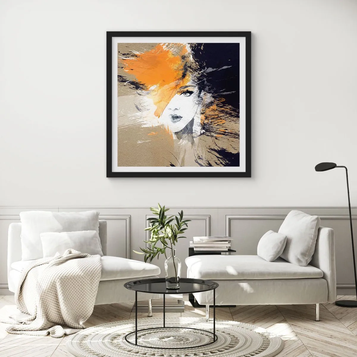 Affiche dans un cadre noir - Poster - Et la lumière fut - 40x40 cm