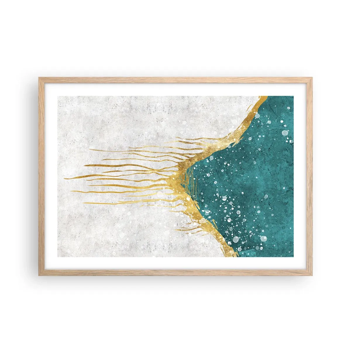 Affiche dans un chêne clair - Poster - Marée dorée - 70x50 cm