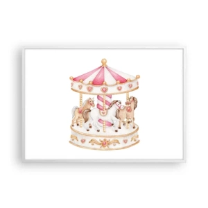 Affiche dans un cadre blanc - Poster - Le doux monde de l'enfance - 100x70 cm