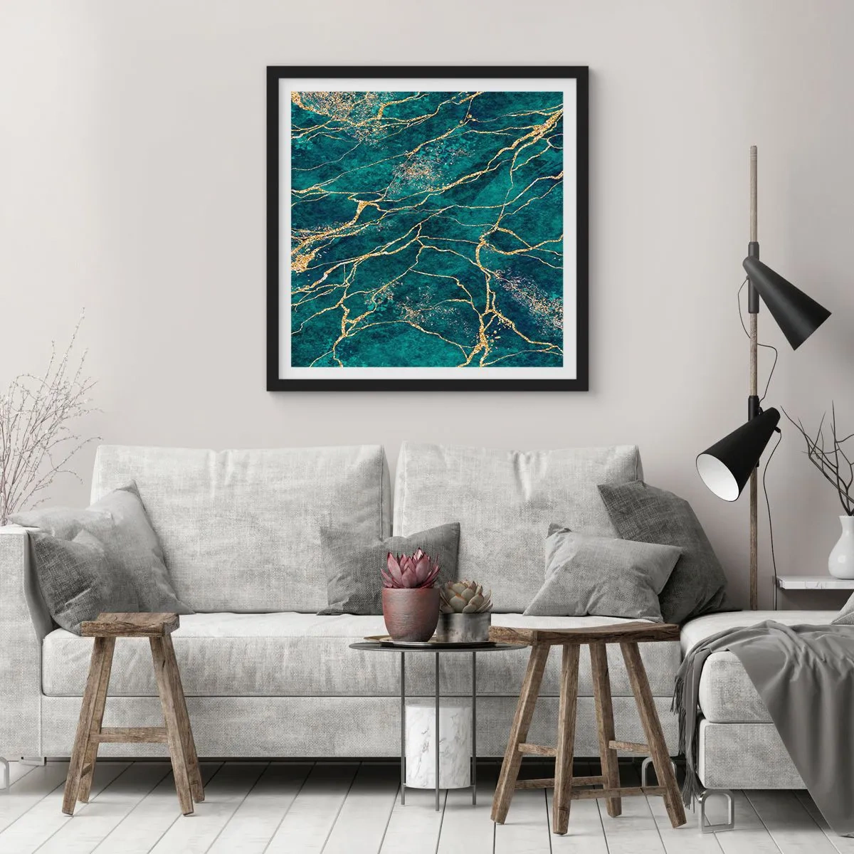 Affiche dans un cadre noir - Poster - Mine d'or - 60x60 cm