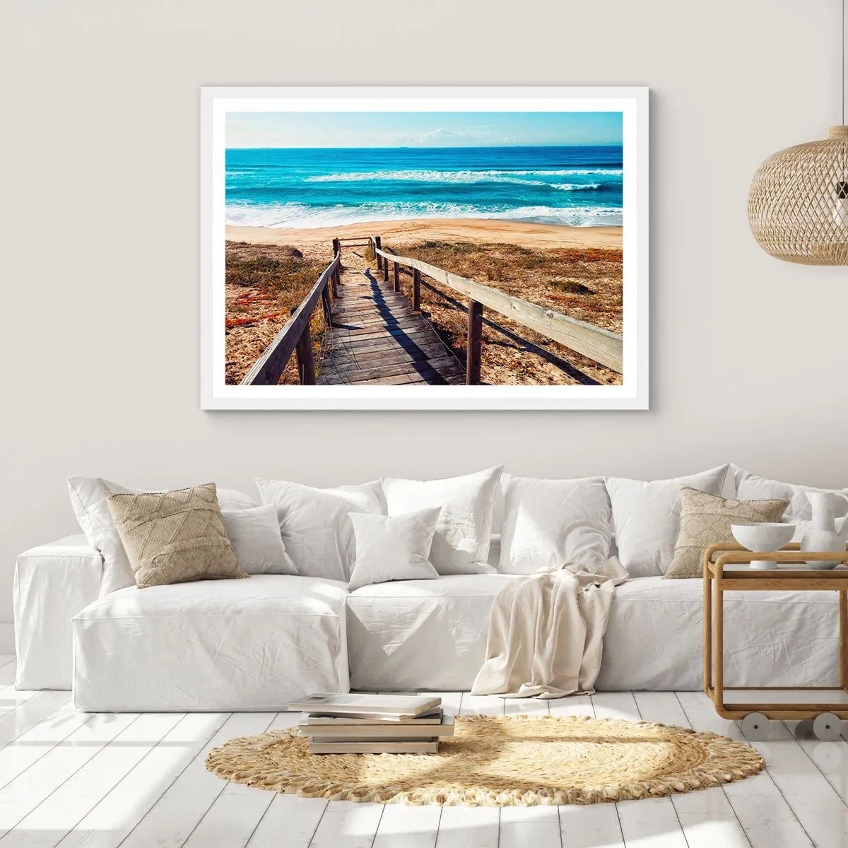 Affiche dans un cadre blanc - Poster - Cours! - 100x70 cm