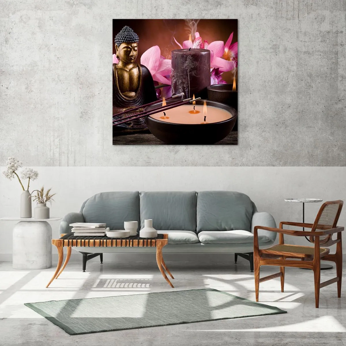 Impression sur verre - Image sur verre - Vider l'esprit, calmer le corps - 70x70 cm