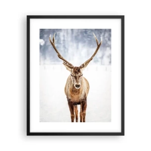 Affiche dans un cadre noir - Poster - Directement du brouillard enneigé - 40x50 cm