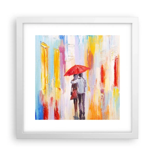 Affiche dans un cadre blanc - Poster - Qu'il pleuve encore - 30x30 cm