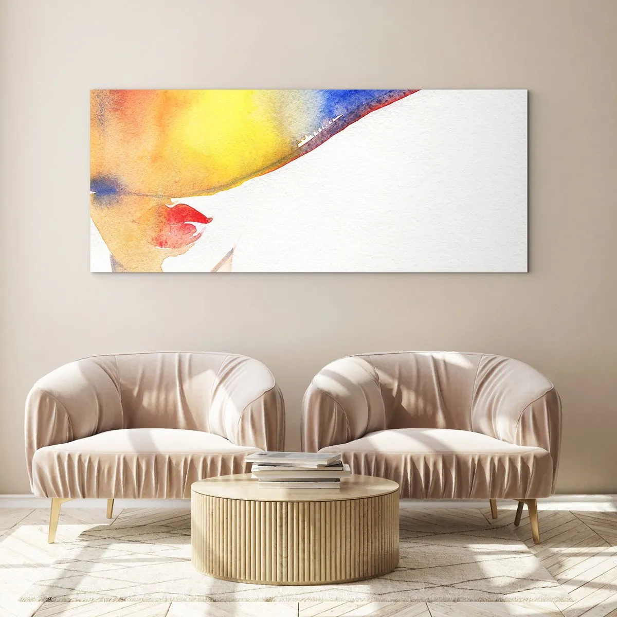 Impression sur verre - Image sur verre - Portrait d'une dame - 90x30 cm