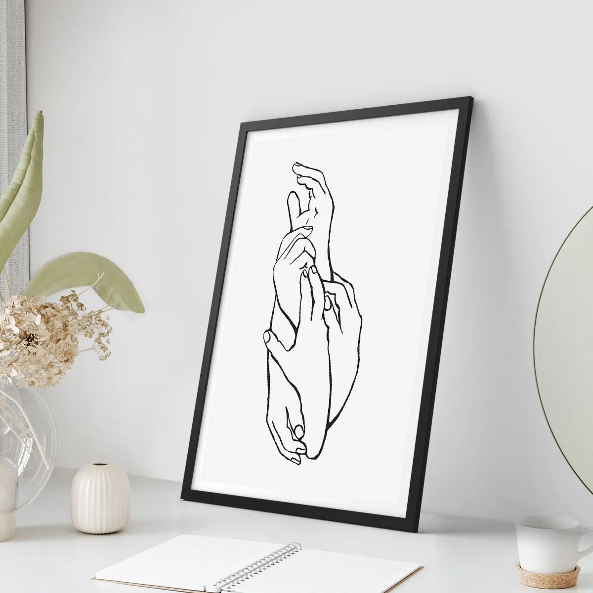 Affiche dans un cadre noir - Poster - Bon contact - 61x91 cm