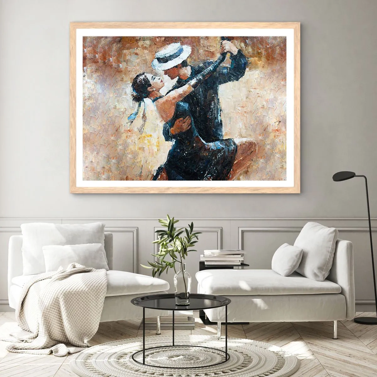 Affiche dans un chêne clair - Poster - À la Rudolf Valentino - 100x70 cm