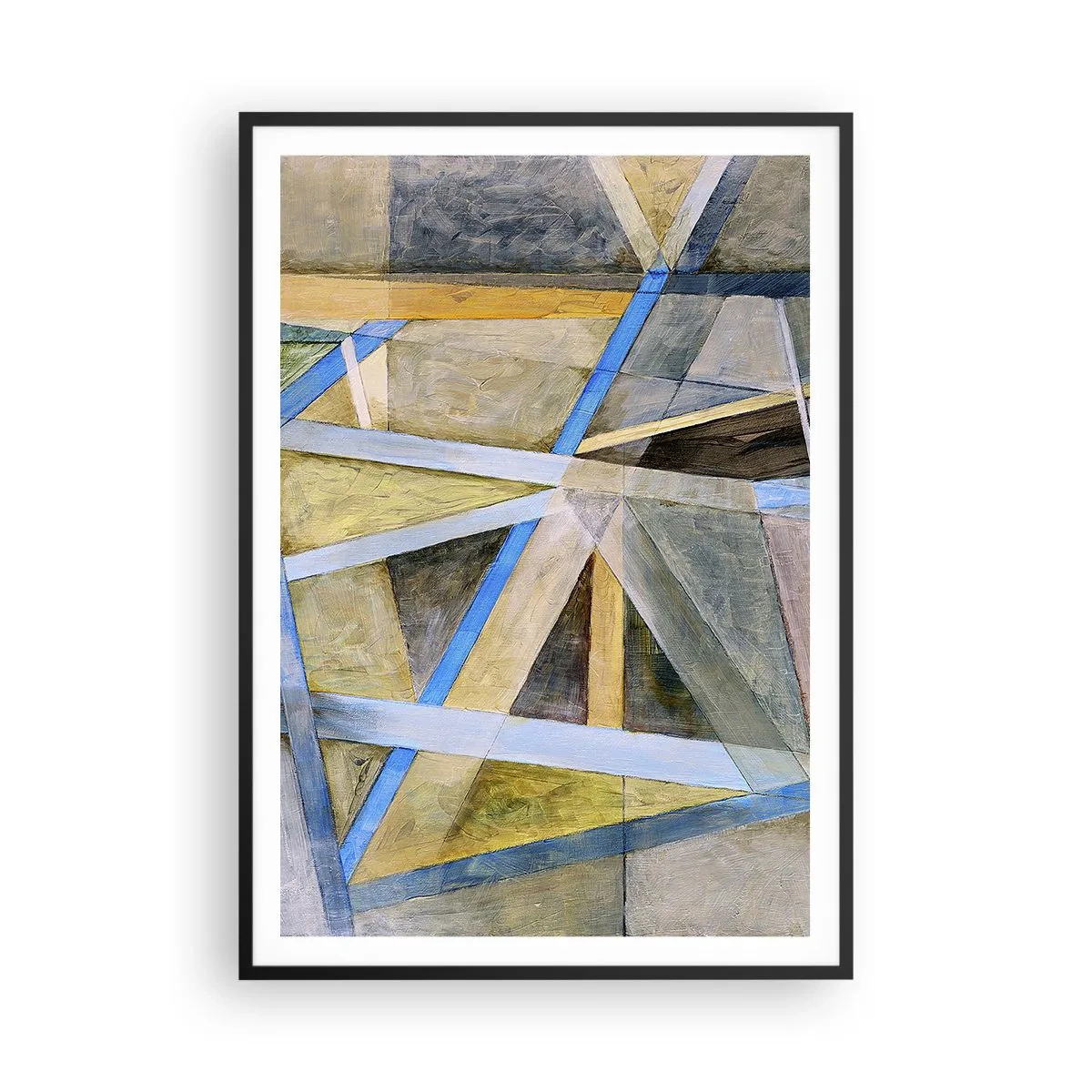 Affiche dans un cadre noir - Poster - Tout droit ou en diagonale ? - 70x100 cm