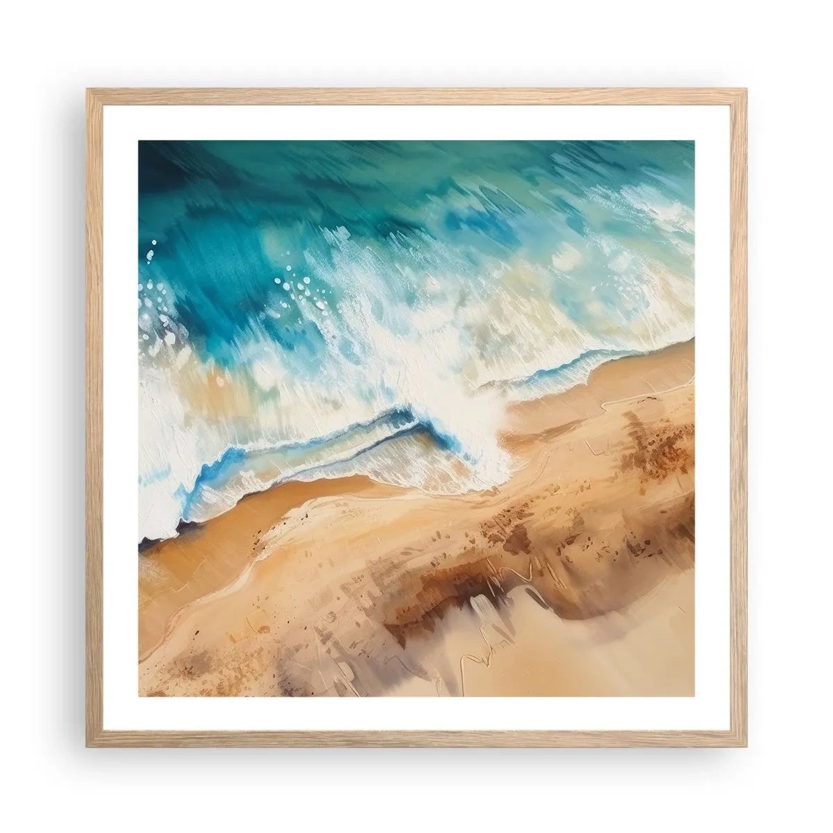Affiche dans un chêne clair - Poster - La vague qui revient - 60x60 cm