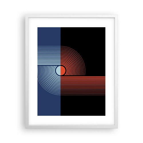 Affiche dans un cadre blanc - Poster - Dans une étreinte géométrique - 40x50 cm