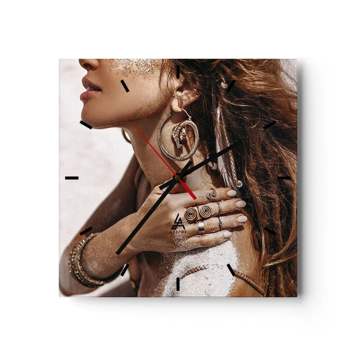 Horloge murale - Pendule murale - Reine des plages sauvages - 40x40 cm