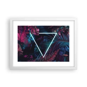 Affiche dans un cadre blanc - Poster - Jardin de style disco - 40x30 cm