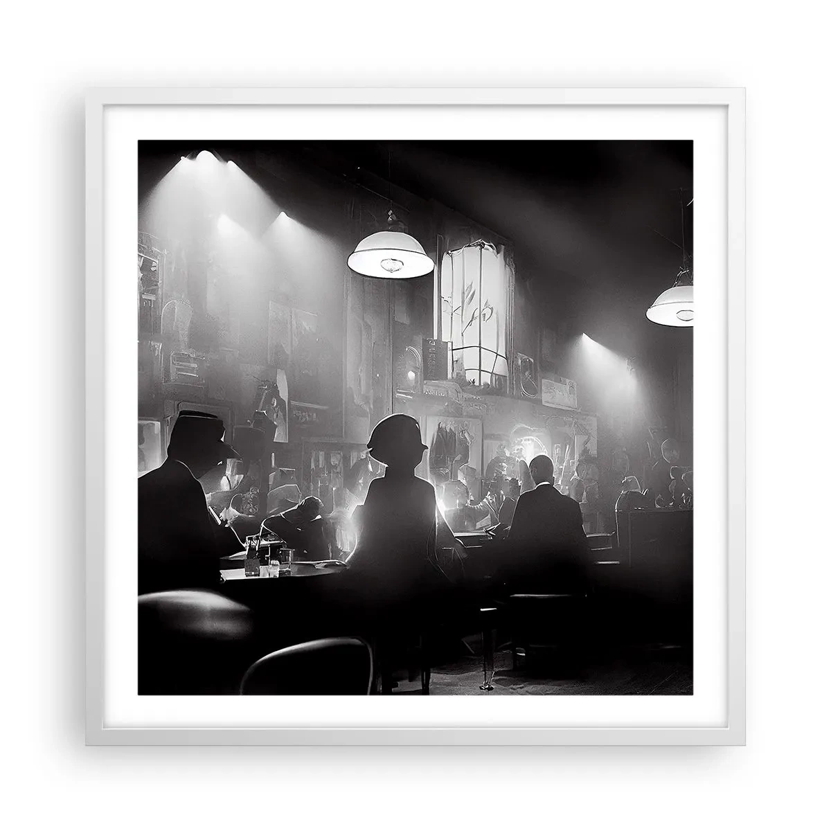 Affiche dans un cadre blanc - Poster - Dans une ambiance jazz - 60x60 cm