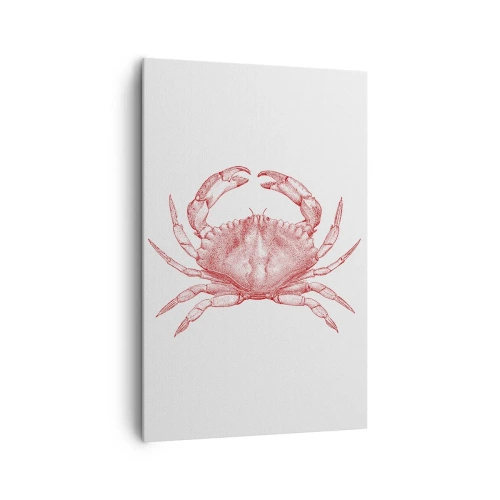 Impression sur toile - Image sur toile - Dessin d'un crabe dans une teinte rouge - 80x120cm - Le crabe des crabes - Décoration murale moderne pour le salon et la chambre ARTTOR