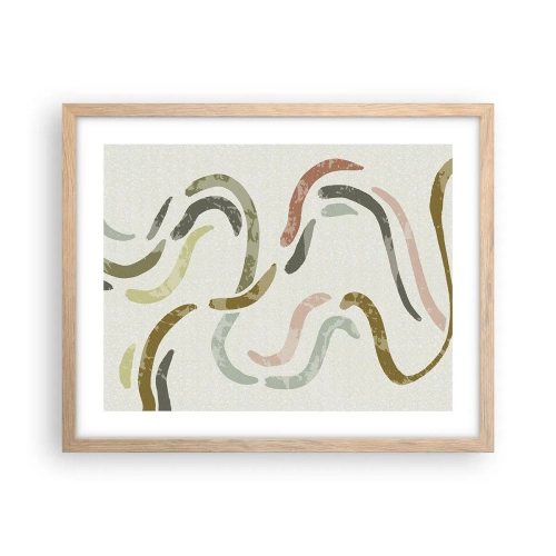 Affiche dans un chêne clair - Poster - Une joyeuse danse de l'abstraction - 50x40 cm