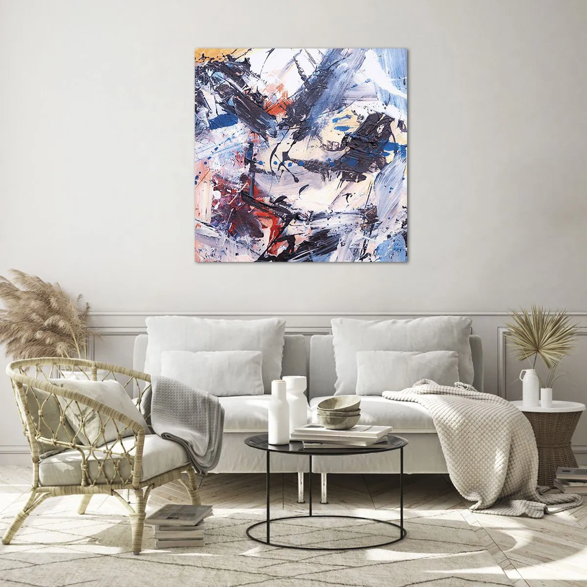 Impression sur verre - Image sur verre - La danse folle de l'abstrait - 30x30 cm