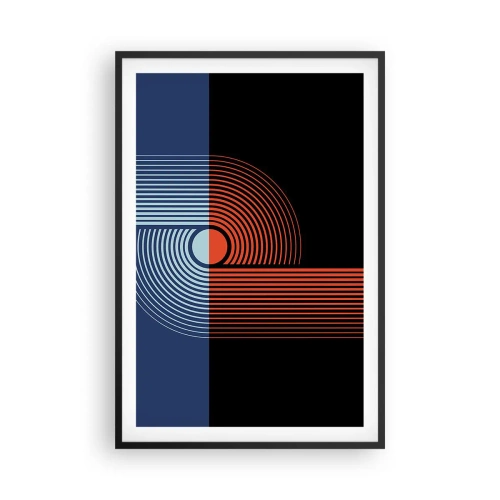 Affiche dans un cadre noir - Poster - Dans une étreinte géométrique - 61x91 cm