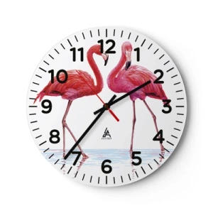 Horloge murale - Pendule murale - Rendez-vous rose - 30x30 cm