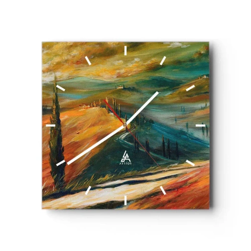 Horloge murale - Pendule murale - paysage toscan - 40x40 cm