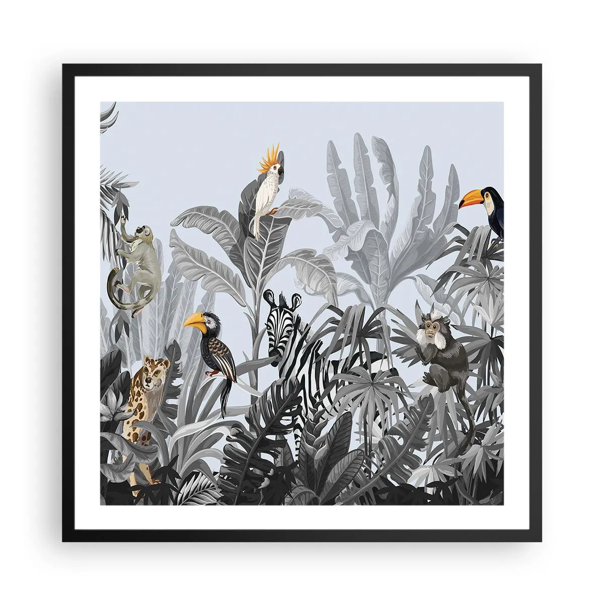Affiche dans un cadre noir - Poster - Conte de fées africain - 60x60 cm