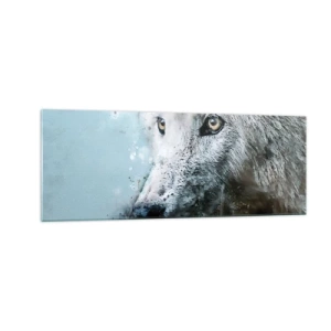 Impression sur verre - Image sur verre - Portrait à l'aquarelle d'un loup - 140x50cm - Rencontrez l'âme du loup - Décoration murale moderne pour le salon et la chambre ARTTOR