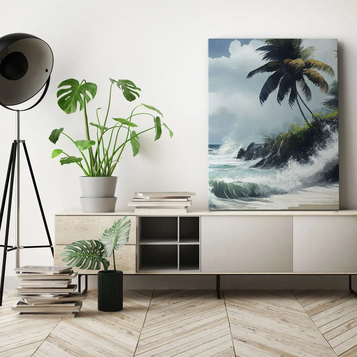 Impression sur toile - Image sur toile - Sur une côte tropicale - 65x120 cm