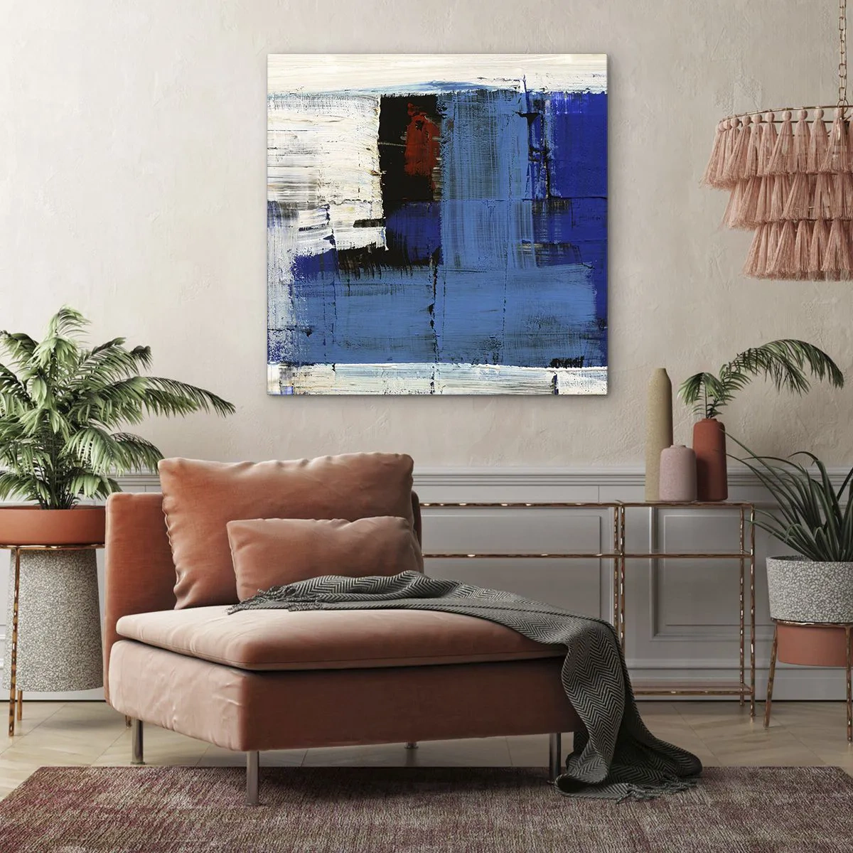 Impression sur toile - Image sur toile - Secret de bleu - 60x60 cm