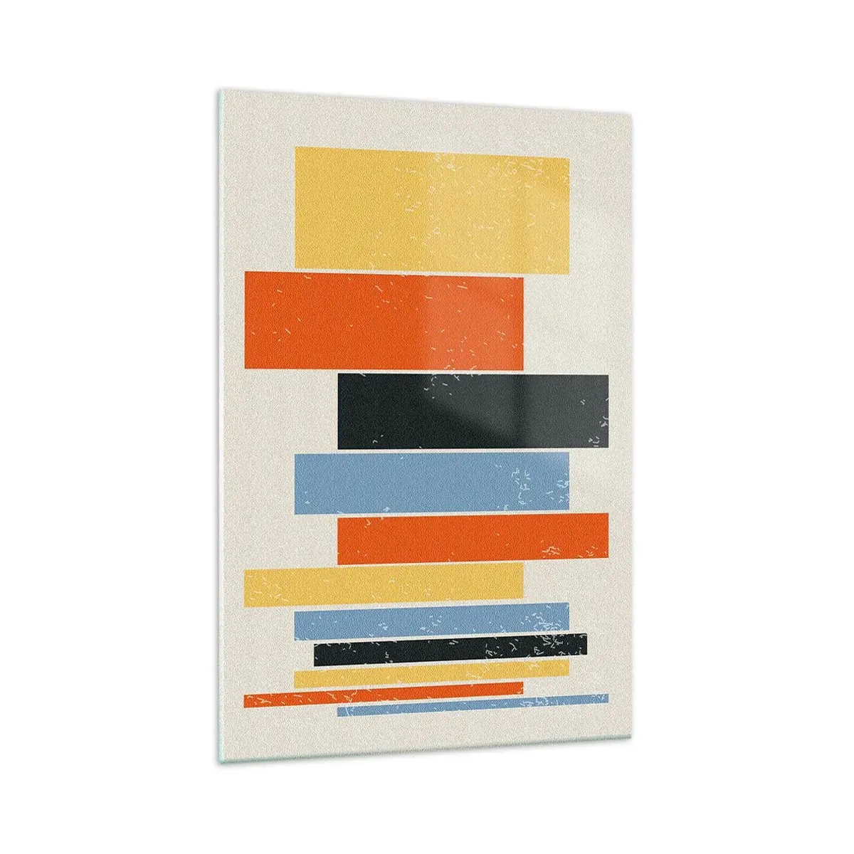 Impression sur verre - Image sur verre - Des rectangles colorés dans un arrangement moderne - 70x100cm - Notation musicale - Décoration murale moderne pour le salon et la chambre ARTTOR