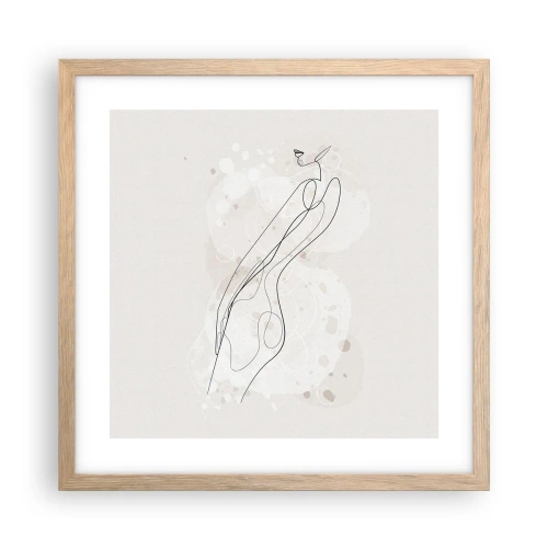 Affiche dans un chêne clair - Poster - Trompe l'oeil - 40x40 cm