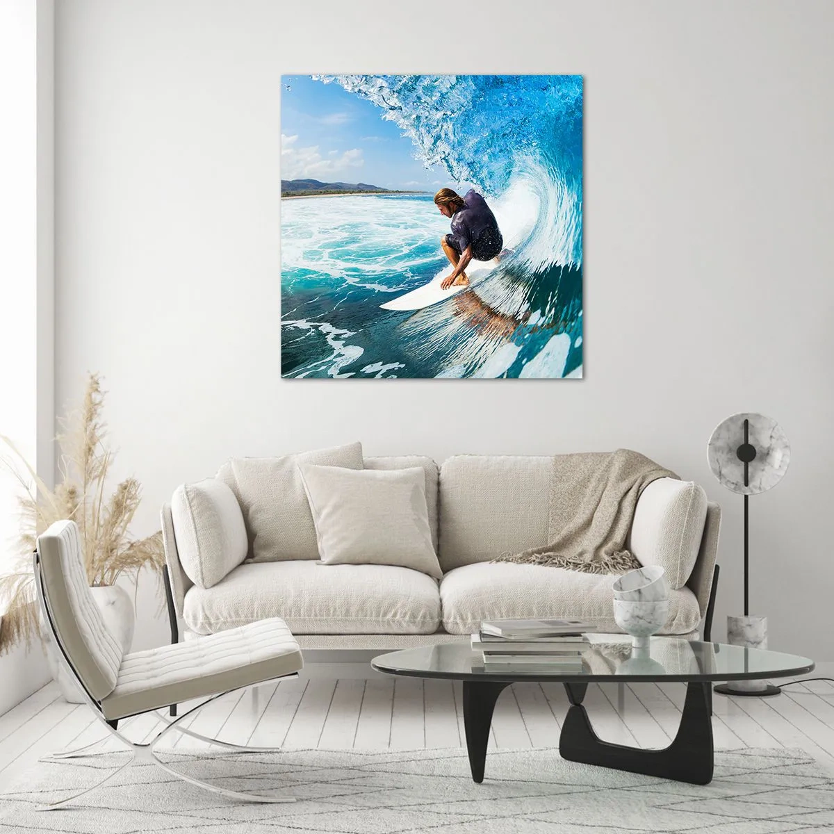 Impression sur verre - Image sur verre - Danse avec les vagues - 60x60 cm