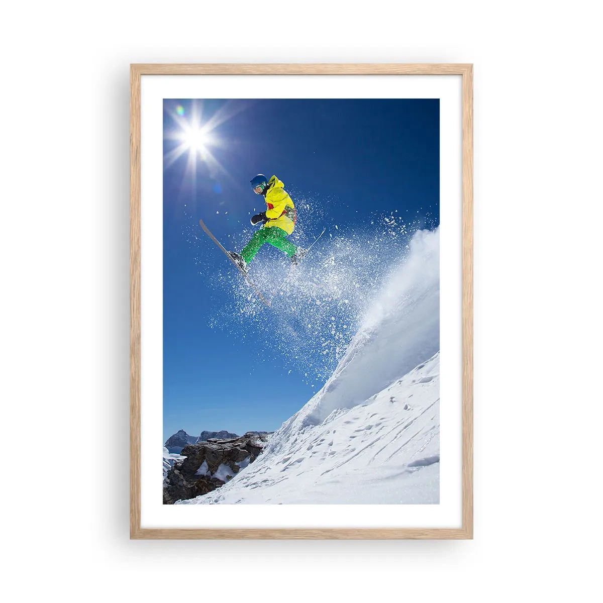 Affiche dans un chêne clair - Poster - Danse avec les montagnes - 50x70 cm