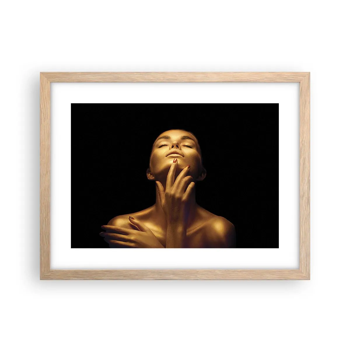 Affiche dans un chêne clair - Poster - Comme de la soie dorée - 40x30 cm